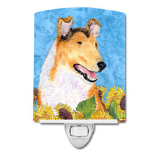 Load image into Gallery viewer, Collie Smooth in Summer Flowers Ceramic Night Light SS4239CNL