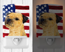 Load image into Gallery viewer, USA American Flag with Border Terrier Ceramic Night Light SS4247CNL