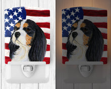 Load image into Gallery viewer, USA American Flag with Cavalier Spaniel Ceramic Night Light SS4248CNL