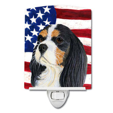 Load image into Gallery viewer, USA American Flag with Cavalier Spaniel Ceramic Night Light SS4248CNL