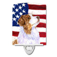 Load image into Gallery viewer, USA American Flag with Australian Shepherd Ceramic Night Light SS4252CNL