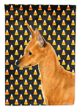 Load image into Gallery viewer, Min Pin Candy Corn Halloween Portrait Flag Canvas House Size