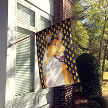 Load image into Gallery viewer, Collie Smooth Candy Corn Halloween Portrait Flag Canvas House Size