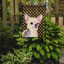 Load image into Gallery viewer, Chihuahua Candy Corn Halloween Portrait Garden Flag – Decorative Outdoor Yard Flag