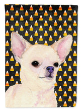 Load image into Gallery viewer, Chihuahua Candy Corn Halloween Portrait Garden Flag – Decorative Outdoor Yard Flag