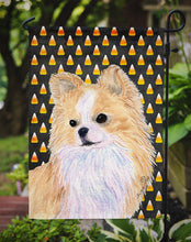 Load image into Gallery viewer, Chihuahua Candy Corn Halloween Portrait Garden Flag – Decorative Outdoor Yard Flag