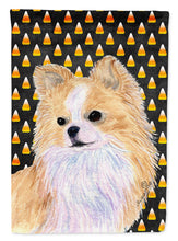 Load image into Gallery viewer, Chihuahua Candy Corn Halloween Portrait Garden Flag – Decorative Outdoor Yard Flag