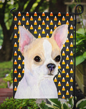 Load image into Gallery viewer, Chihuahua Candy Corn Halloween Portrait Garden Flag – Decorative Outdoor Yard Flag