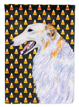 Load image into Gallery viewer, Borzoi Candy Corn Halloween Portrait Flag Canvas House Size