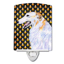 Load image into Gallery viewer, Borzoi Candy Corn Halloween Portrait Ceramic Night Light SS4268CNL