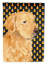 Load image into Gallery viewer, Golden Retriever Candy Corn Halloween Portrait Flag Canvas House Size