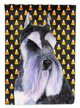 Load image into Gallery viewer, Schnauzer Candy Corn Halloween Portrait Flag Canvas House Size