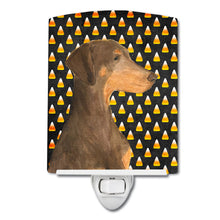 Load image into Gallery viewer, Doberman Candy Corn Halloween Portrait Ceramic Night Light SS4272CNL