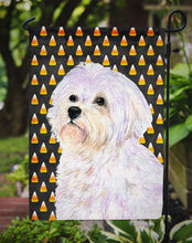 Load image into Gallery viewer, Maltese Candy Corn Halloween Portrait Garden Flag – Decorative Outdoor Yard Flag