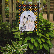 Load image into Gallery viewer, Maltese Candy Corn Halloween Portrait Garden Flag – Decorative Outdoor Yard Flag