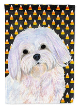 Load image into Gallery viewer, Maltese Candy Corn Halloween Portrait Garden Flag – Decorative Outdoor Yard Flag