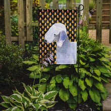 Load image into Gallery viewer, Bedlington Terrier Candy Corn Halloween Portrait Garden Flag – Decorative Outdoor Yard Flag