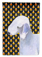 Load image into Gallery viewer, Bedlington Terrier Candy Corn Halloween Portrait Garden Flag – Decorative Outdoor Yard Flag