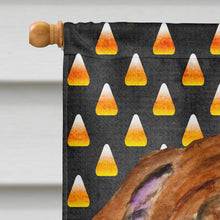 Load image into Gallery viewer, Bulldog English Candy Corn Halloween Portrait Flag Canvas House Size