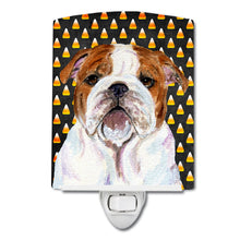 Load image into Gallery viewer, Bulldog English Candy Corn Halloween Portrait Ceramic Night Light SS4277CNL