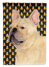 Load image into Gallery viewer, French Bulldog Candy Corn Halloween Portrait Flag Canvas House Size