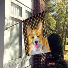 Load image into Gallery viewer, Corgi Candy Corn Halloween Portrait Flag Canvas House Size