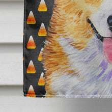 Load image into Gallery viewer, Corgi Candy Corn Halloween Portrait Flag Canvas House Size