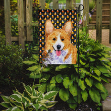 Load image into Gallery viewer, Corgi Candy Corn Halloween Portrait Garden Flag – Decorative Outdoor Yard Flag