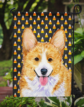 Load image into Gallery viewer, Corgi Candy Corn Halloween Portrait Garden Flag – Decorative Outdoor Yard Flag