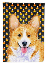 Load image into Gallery viewer, Corgi Candy Corn Halloween Portrait Garden Flag – Decorative Outdoor Yard Flag
