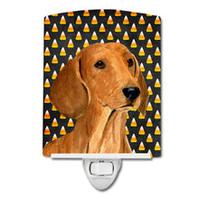 Load image into Gallery viewer, Dachshund Candy Corn Halloween Portrait Ceramic Night Light SS4280CNL