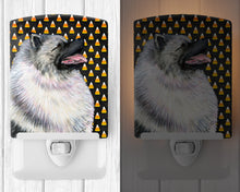 Load image into Gallery viewer, Keeshond Candy Corn Halloween Portrait Ceramic Night Light SS4282CNL