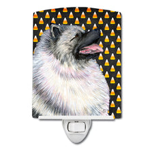 Load image into Gallery viewer, Keeshond Candy Corn Halloween Portrait Ceramic Night Light SS4282CNL