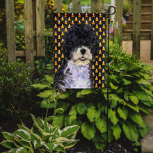 Load image into Gallery viewer, Portuguese Water Dog Candy Corn Halloween Portrait Garden Flag – Decorative Outdoor Yard Flag