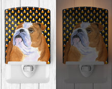 Load image into Gallery viewer, Bulldog English Candy Corn Halloween Portrait Ceramic Night Light SS4285CNL
