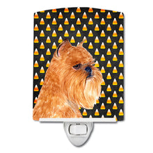 Load image into Gallery viewer, Brussels Griffon Candy Corn Halloween Portrait Ceramic Night Light SS4287CNL