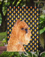 Load image into Gallery viewer, Brussels Griffon Candy Corn Halloween Portrait Garden Flag – Decorative Outdoor Yard Flag