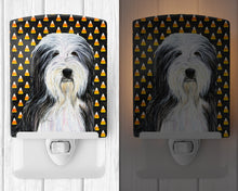 Load image into Gallery viewer, Bearded Collie Candy Corn Halloween Portrait Ceramic Night Light SS4290CNL