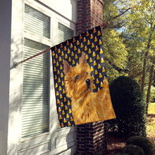 Load image into Gallery viewer, Norwich Terrier Candy Corn Halloween Portrait Flag Canvas House Size