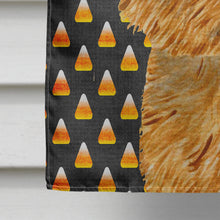 Load image into Gallery viewer, Norwich Terrier Candy Corn Halloween Portrait Flag Canvas House Size