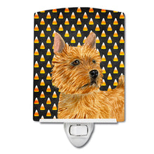 Load image into Gallery viewer, Norwich Terrier Candy Corn Halloween Portrait Ceramic Night Light SS4292CNL