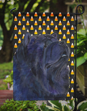 Load image into Gallery viewer, Chow Chow Candy Corn Halloween Portrait Garden Flag – Decorative Outdoor Yard Flag
