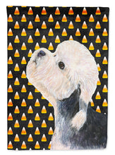 Load image into Gallery viewer, Dandie Dinmont Terrier Candy Corn Halloween Portrait Flag Canvas House Size