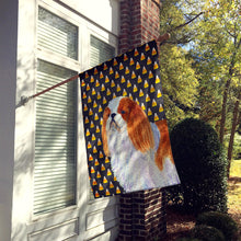 Load image into Gallery viewer, English Toy Spaniel Candy Corn Halloween Portrait Flag Canvas House Size