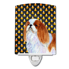 Load image into Gallery viewer, English Toy Spaniel Candy Corn Halloween Portrait Ceramic Night Light SS4300CNL