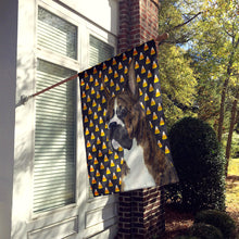 Load image into Gallery viewer, Boxer Candy Corn Halloween Portrait Flag Canvas House Size