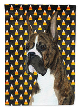 Load image into Gallery viewer, Boxer Candy Corn Halloween Portrait Garden Flag – Decorative Outdoor Yard Flag