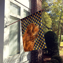 Load image into Gallery viewer, Sussex Spaniel Candy Corn Halloween Portrait Flag Canvas House Size