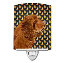 Load image into Gallery viewer, Sussex Spaniel Candy Corn Halloween Portrait Ceramic Night Light SS4303CNL