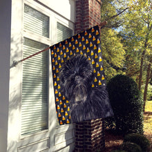Load image into Gallery viewer, Affenpinscher Candy Corn Halloween Portrait Flag Canvas House Size
